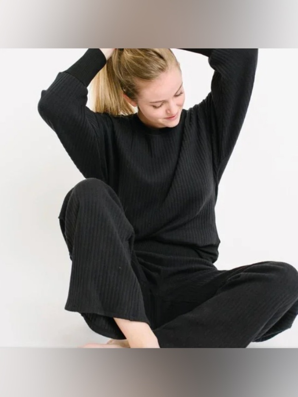 Black Cotton Pajamas Minimalist Loungewear Sleepwear Lagen look halloween comfy